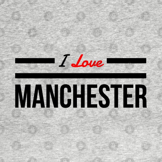 I Love Manchester Casual Souvenir Lads Mens Top by AstroGearStore